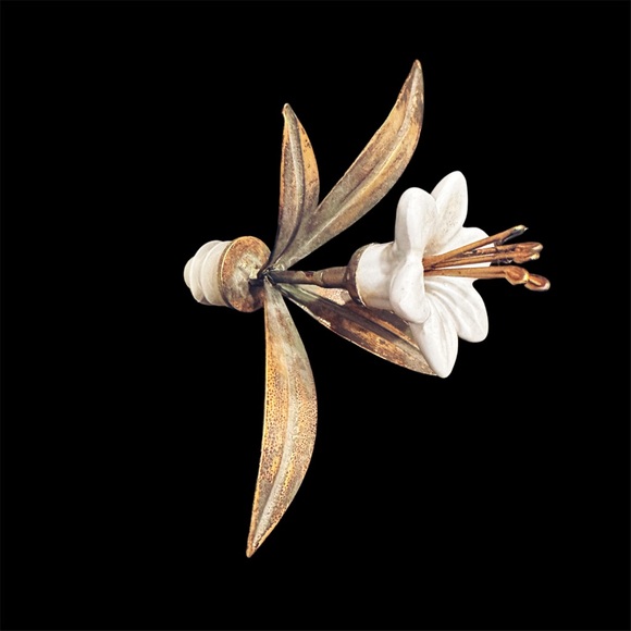 [ 2 FOR $40 ] GLASS BOTTLE WITH METAL & CERAMIC FLOWER BOTTLE STOPPER - Picture 12 of 13